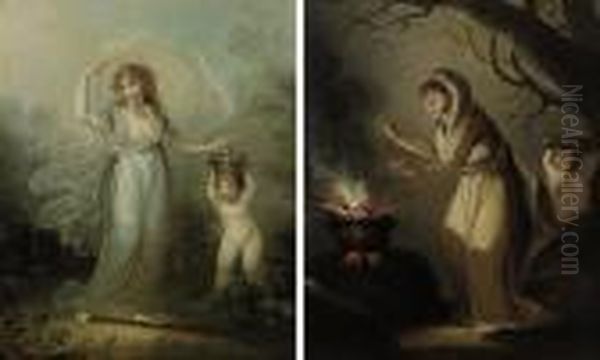 Allegories Of The Four Seasons Oil Painting by Angelica Kauffmann