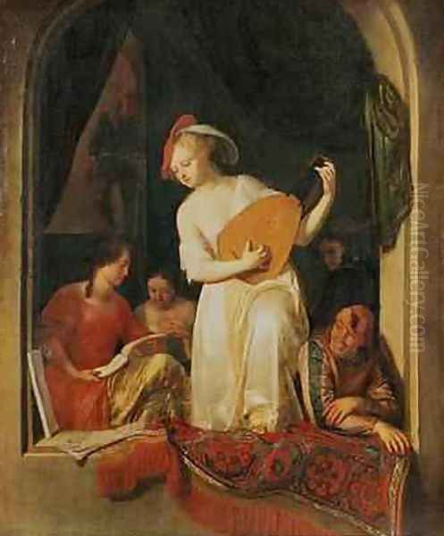 A Musical Party 1681 Oil Painting by Jacob Ochtervelt