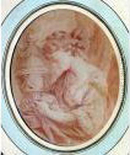 Femme Au Vase Sur Un Entablement Oil Painting by Angelica Kauffmann