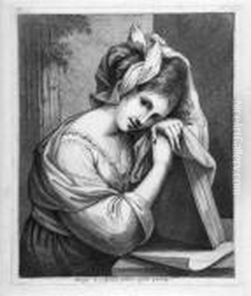 Das Madchen Mit Dem Buch. Oil Painting by Angelica Kauffmann