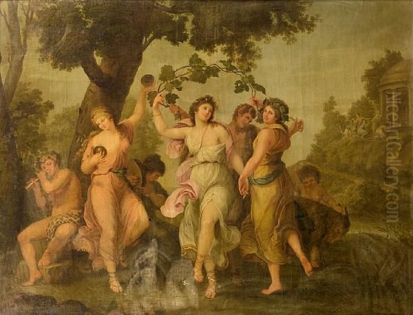 A Bacchanale Oil Painting by Angelica Kauffmann