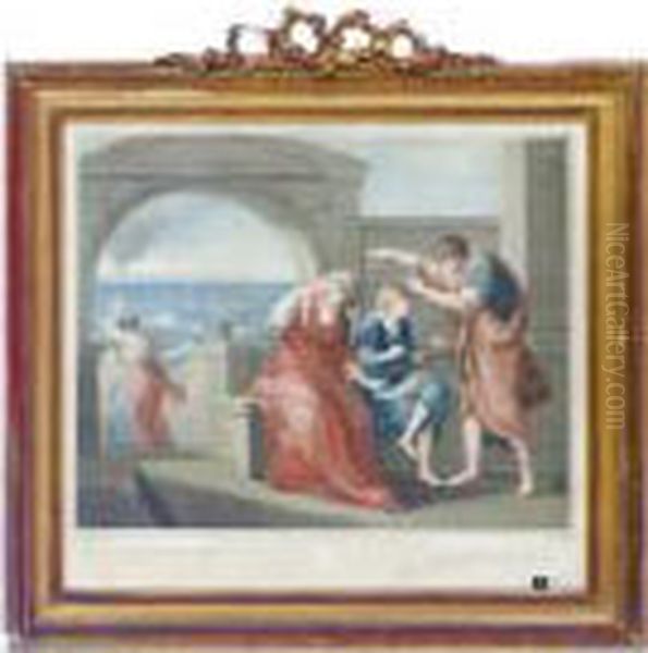 The Younger Pliny Reproved; And Four Companion Prints Oil Painting by Angelica Kauffmann