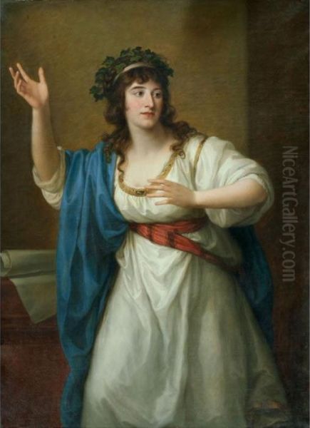 Teresa Bandettini-landucci Von Lucca Oil Painting by Angelica Kauffmann