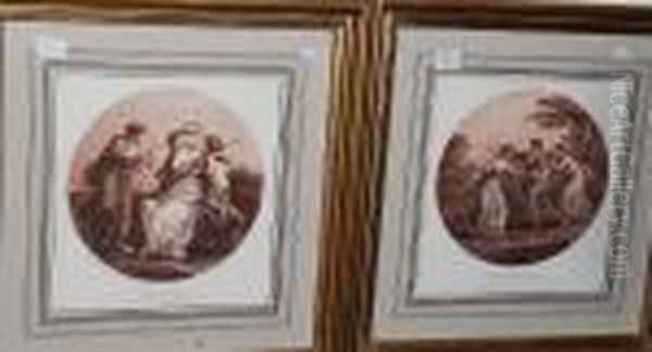 'blind Man's Buff' And 'beauty' Oil Painting by Angelica Kauffmann