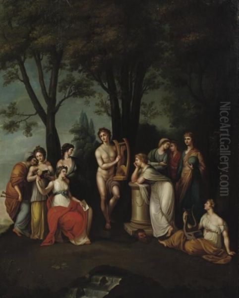 Apollo And The Muses Oil Painting by Angelica Kauffmann