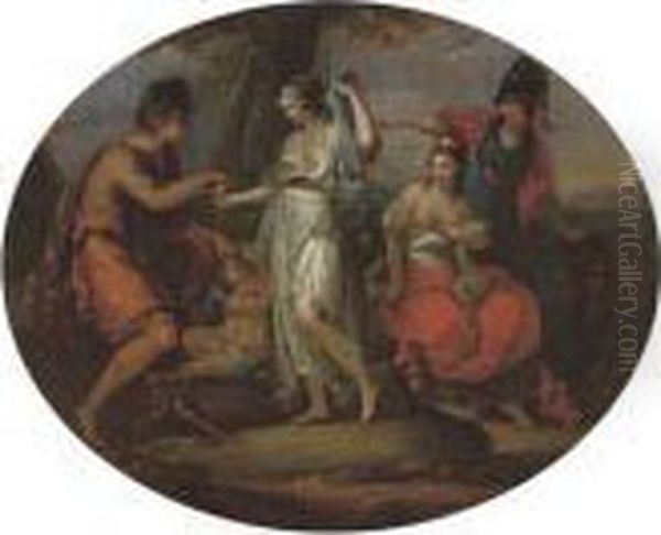 The Judgement Of Paris Oil Painting by Angelica Kauffmann