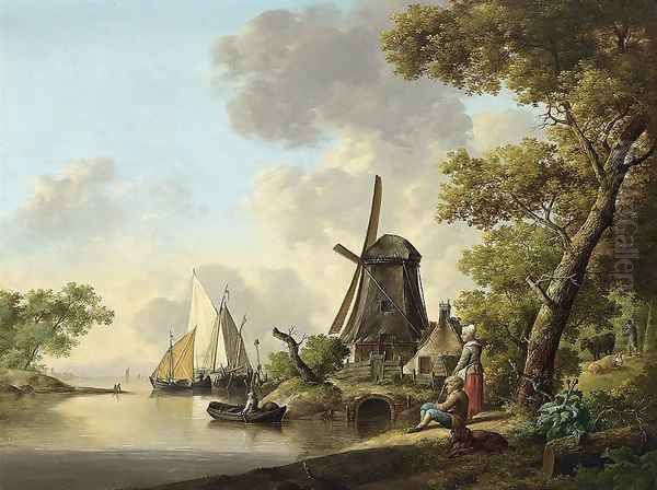 Summer Landscape Oil Painting by Jan van Os