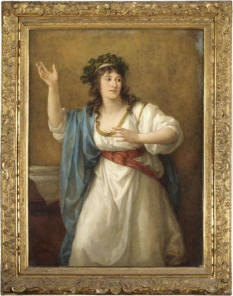 Ritratto Della Poetessa Teresa 
Bandettini Landucci (1763-1837) Nelle Vesti Di Una Musa[oil On Canvas] Oil Painting by Angelica Kauffmann