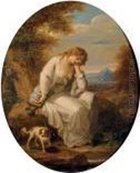 Maria, From Laurence Sterne's A Sentimental Journey Through France And Italy Oil Painting by Angelica Kauffmann