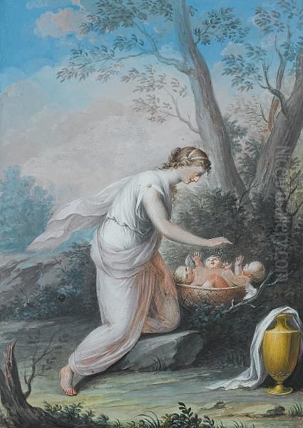 The Nest Of Cupid Oil Painting by Angelica Kauffmann