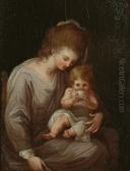 Mother And Child Oil Painting by Angelica Kauffmann