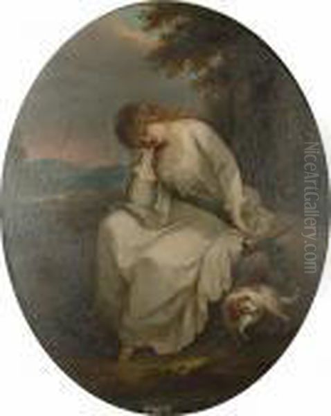 Sad Mary Oil Painting by Angelica Kauffmann