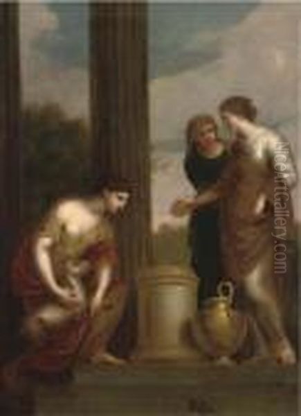 A Classical Scene Oil Painting by Angelica Kauffmann