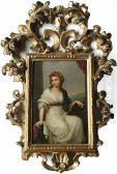 A Self Portrait Of The Artist Oil Painting by Angelica Kauffmann