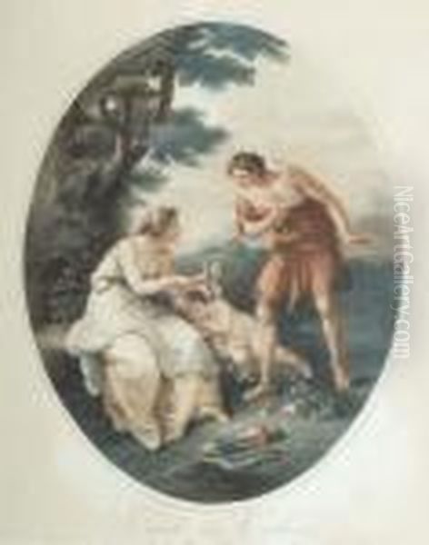 Cupid And Cephisa Oil Painting by Angelica Kauffmann