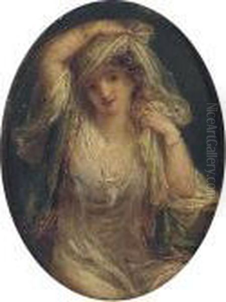 'fatima The Fair Sultana': A Woman In Oriental Dress,three-quarter-length Oil Painting by Angelica Kauffmann