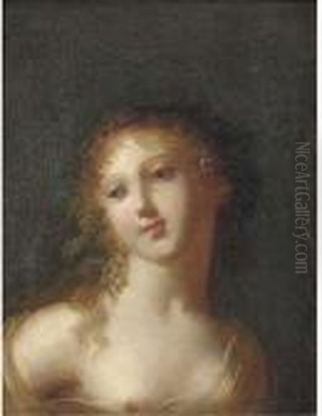 Study Of A Classical Maiden; And Another Similar Oil Painting by Angelica Kauffmann