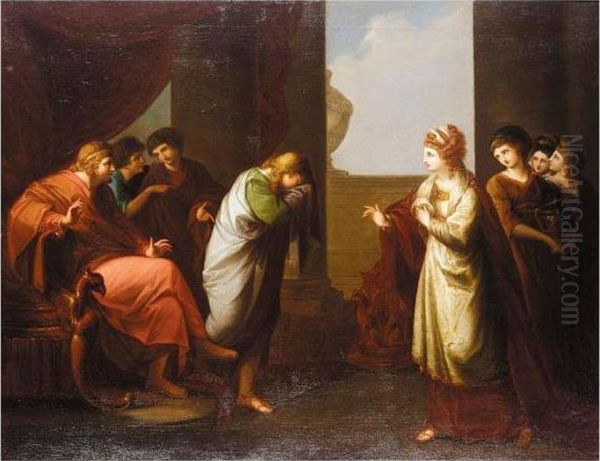 Telemachus At The Court Of Sparta Oil Painting by Angelica Kauffmann