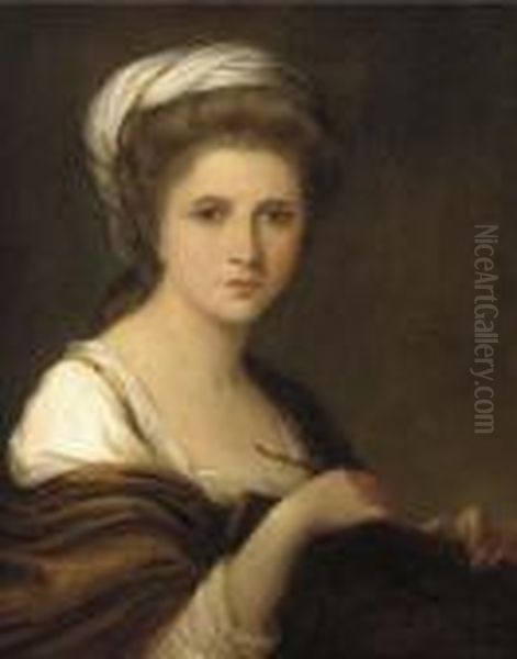 Portrait Of The Artist, Bust-length Oil Painting by Angelica Kauffmann