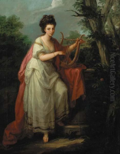 Portrait Of A Lady As Music Oil Painting by Angelica Kauffmann