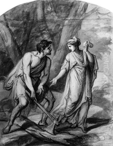 Calypso And Ulysses Oil Painting by Angelica Kauffmann