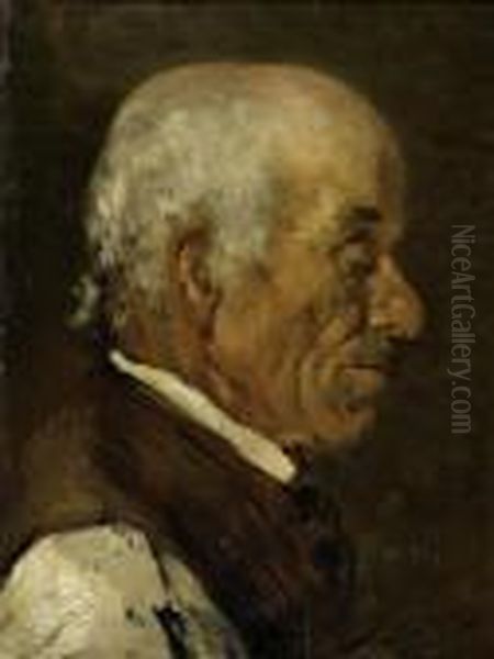 Profile Portrait Of A Man Oil Painting by Hugo Kauffmann