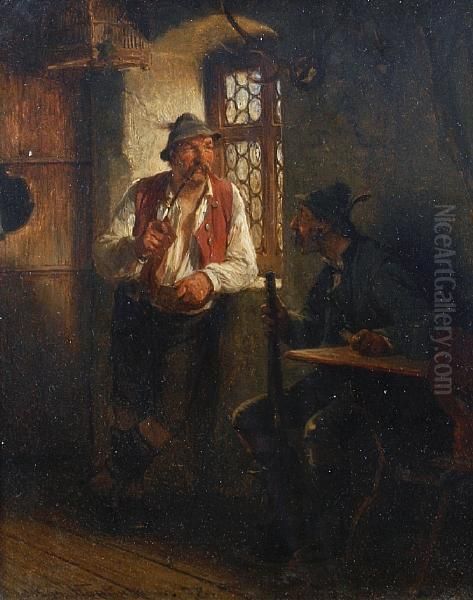 The Hunters' Lodge Oil Painting by Hugo Kauffmann