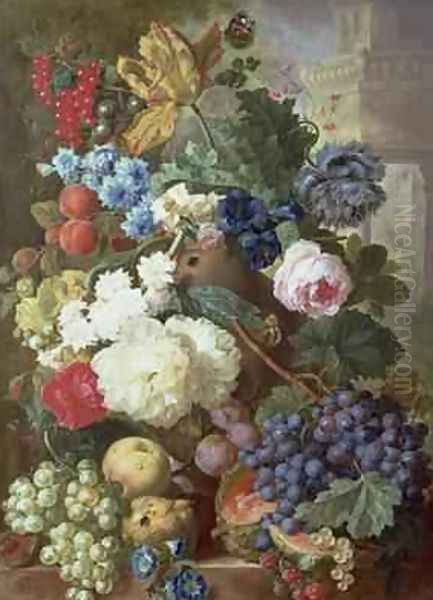 Flowers and Fruit 2 Oil Painting by Jan van Os