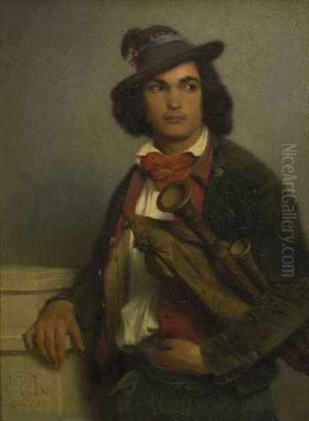 Pifferaro. Oil Painting by Hugo Kauffmann