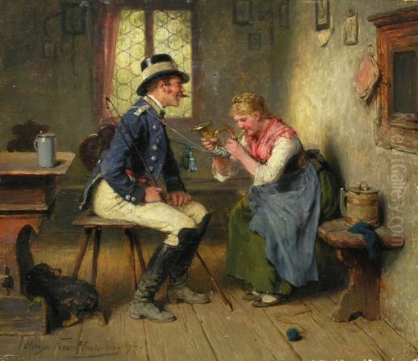 Der Postillion Und Die Magd Oil Painting by Hugo Kauffmann