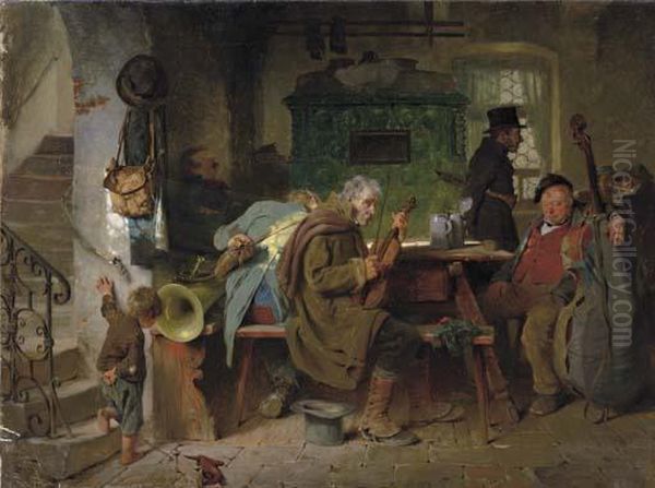 The Musicians Oil Painting by Hugo Kauffmann