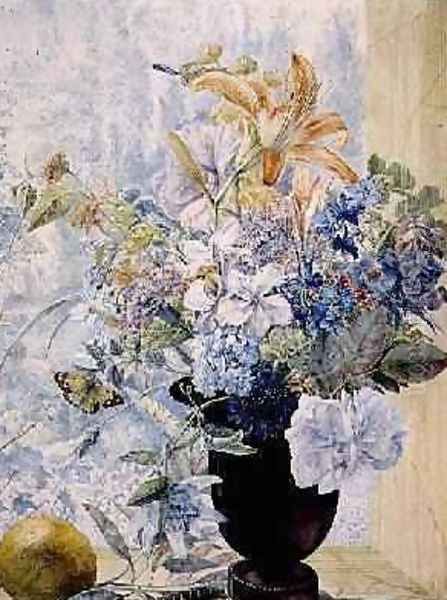 Vase of mixed flowers in a window Oil Painting by Jan van Os