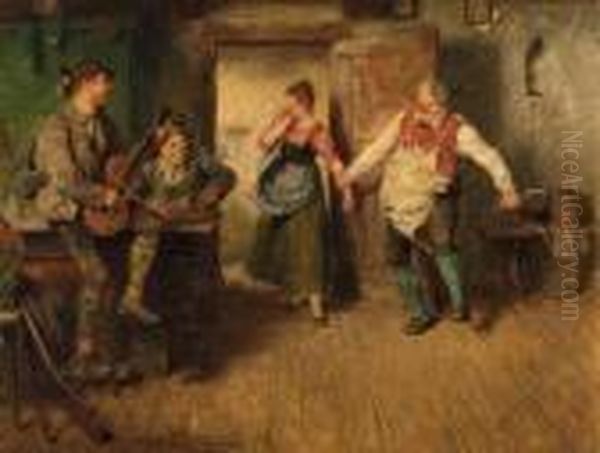 A Merry Dance Oil Painting by Hugo Kauffmann