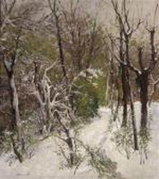 Winterwoodland Oil Painting by Adolf Kaufmann