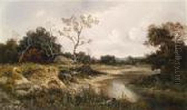 Flusslandschaft Oil Painting by Adolf Kaufmann