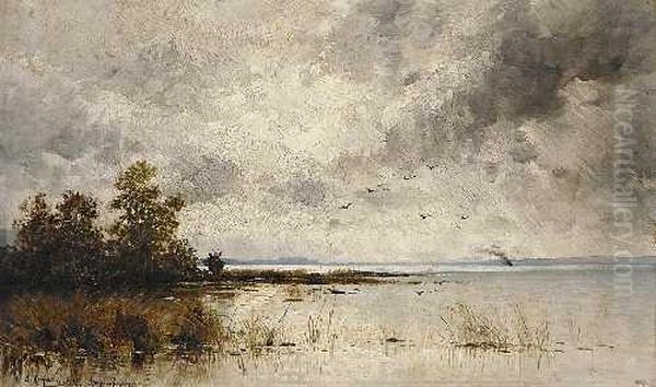 Starnberger See Oil Painting by Adolf Kaufmann