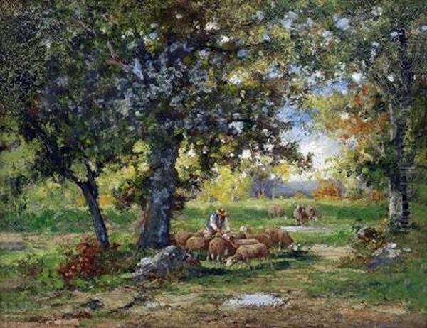 The Loving Shepherd Oil Painting by Adolf Kaufmann