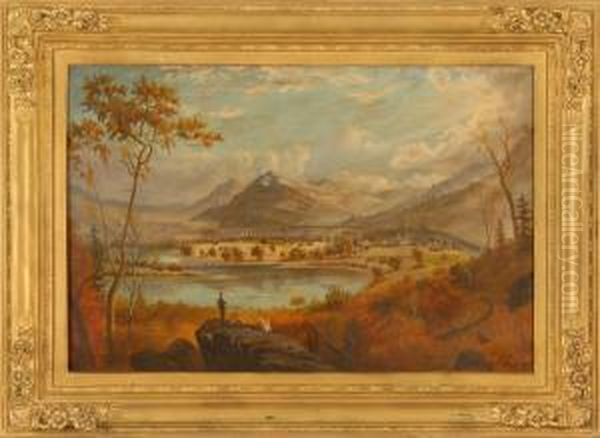 The Staruca Viaduc, Near Binghamton, New York Oil Painting by Adolf Kaufmann