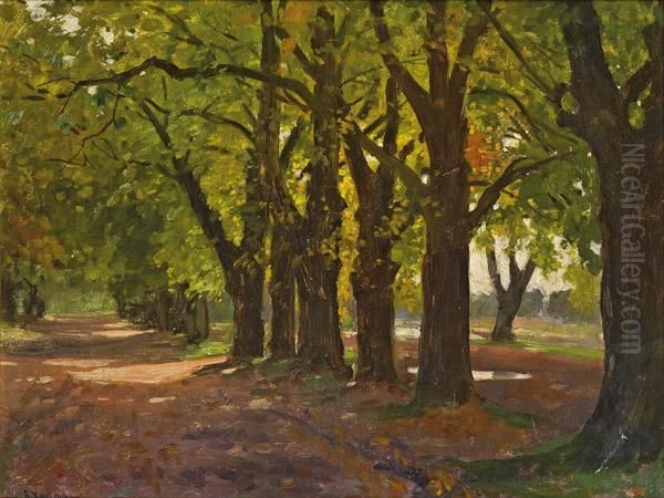 Praterallee Im Herbst Oil Painting by Adolf Kaufmann