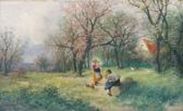 Fruhling Oil Painting by Adolf Kaufmann