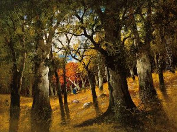 Herbstwald Oil Painting by Adolf Kaufmann