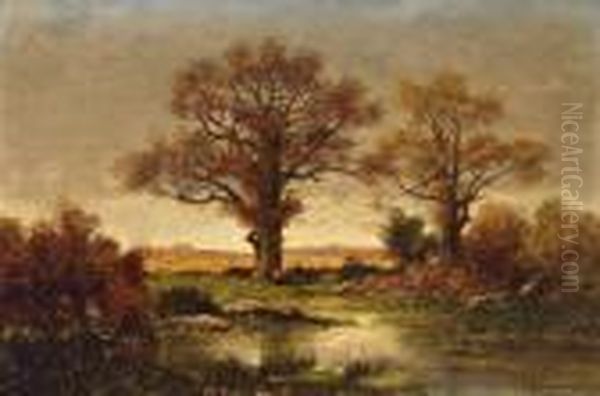 Motiv Aus Fontainbleau Oil Painting by Adolf Kaufmann