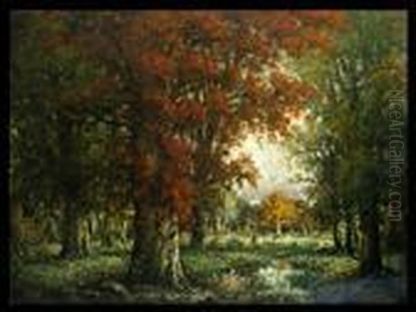 Waldlandschaft Oil Painting by Adolf Kaufmann