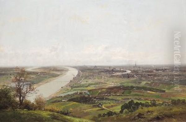 View Above Vienna Oil Painting by Adolf Kaufmann