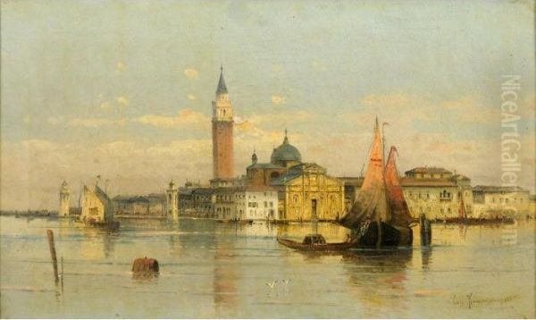 Ponte Dei Pugni, Venice; Church Of S. Giorgio Maggiore, Venice Oil Painting by Karl Kaufmann