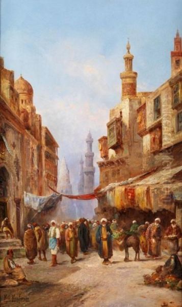 Orientalische Szene Von Kairo Oil Painting by Karl Kaufmann