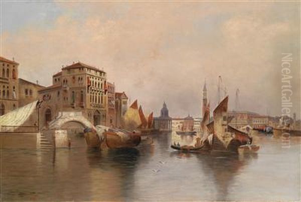 Venetian Scene Oil Painting by Karl Kaufmann