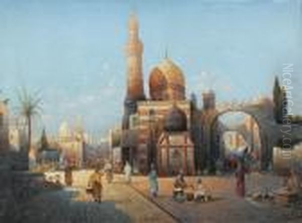 Strassenszene In Kairo Oil Painting by Karl Kaufmann