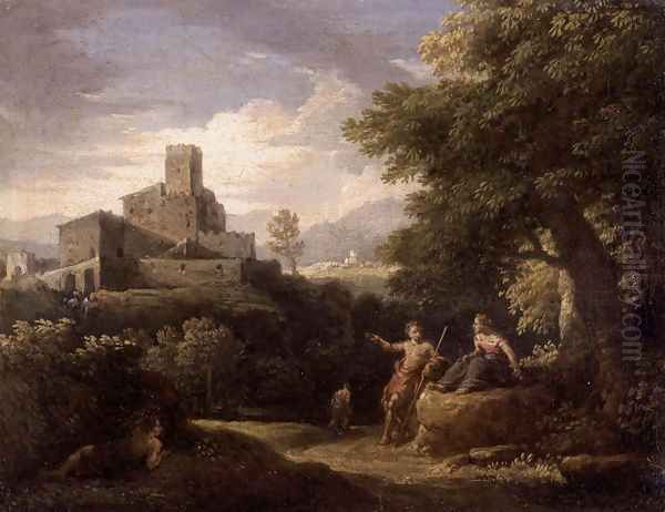 Arcadian Landscape Oil Painting by Jan Frans Van Bloemen (Orizzonte)