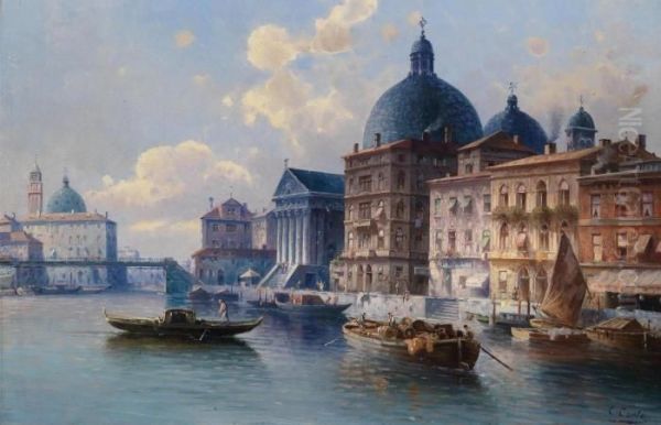 Circle Canal In Venice Oil Painting by Karl Kaufmann